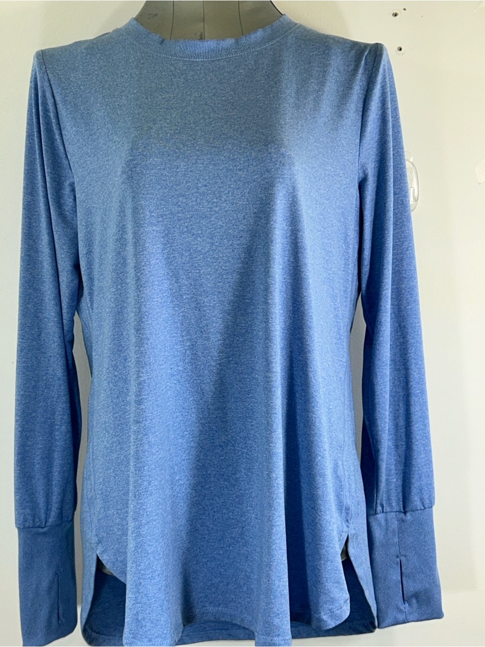 RBX Blue Heathered Long-Sleeve Crew Top